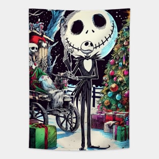 Elevate Your Holidays: Unique Jack Skellington Christmas Art for a Whimsical Celebration! Tapestry