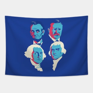 Pop Art Mount Rushmore Presidents // Washington Jefferson Lincoln Roosevelt // Presidents Day Tapestry