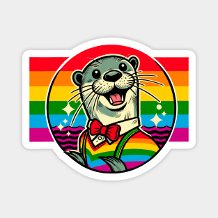 Gay Pride Nerdy Otter Magnet