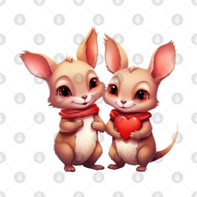 Valentine Kangaroo Couple by Chromatic Fusion Studio