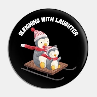 Sleighing with Laughter, winter season Pin