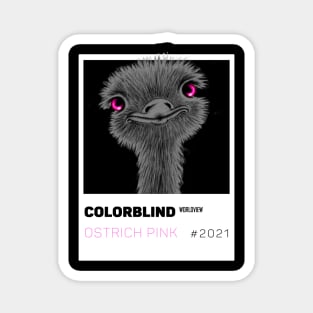 OSTRICH PINK - white card  by COLORBLIND WorldView Magnet