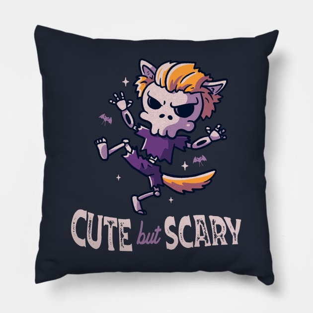 Cute But Scary Funny Cute Spooky Pillow by eduely