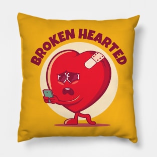 Broken hearted broken heart (on light colors) Pillow