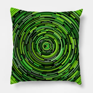 Green Ever Decreasing Circles Pillow