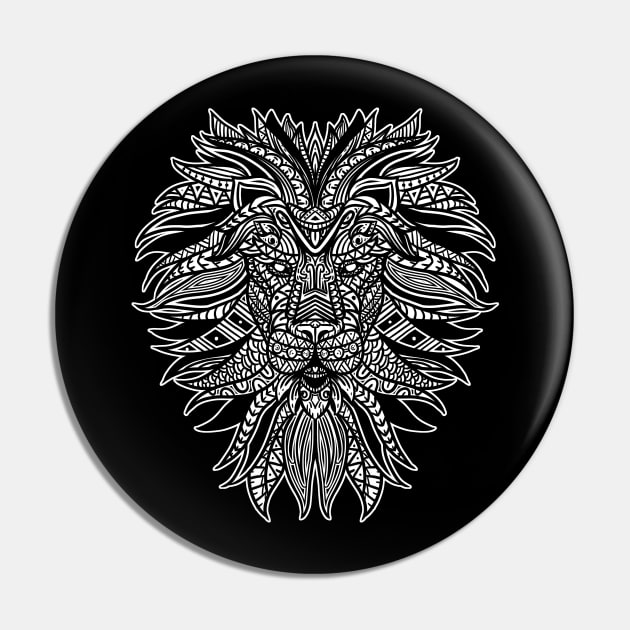 Lion Tribal Pin by Barabarbar artwork