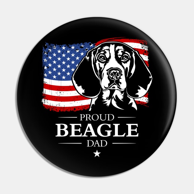 Beagle Dad American Flag patriotic dog Pin by wilsigns