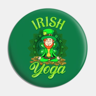 Irish Yoga Leprechaun St Patricks Day Ireland Pin