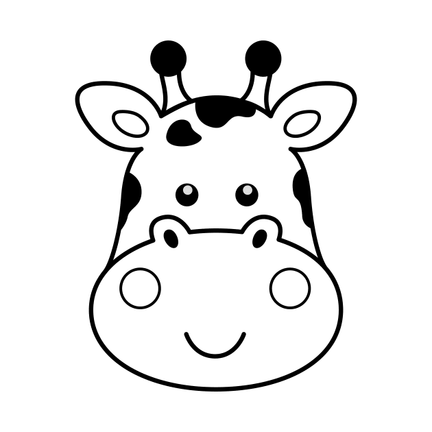 Giraffe for Kids - Cute Giraffe Head Illustration by samshirts