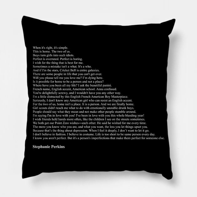 Stephanie Perkins Quotes Pillow by qqqueiru