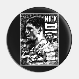 Nick Diaz Black and White Drawing Pin