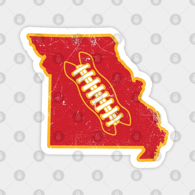 KC Missouri Retro Football - White Magnet by KFig21