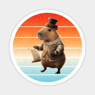 Funny Capybara Renaissance in Costume Magnet