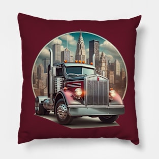 Semi Truck 18 Wheeler Big Rig Pillow