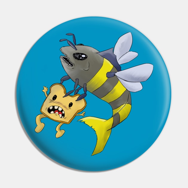The story of the Bread and the Bee-Salmon Pin by PangitPancit