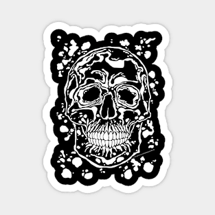 skull 7 white Magnet