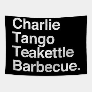 Charlie, Tango, Teakettle Barbecue Tapestry