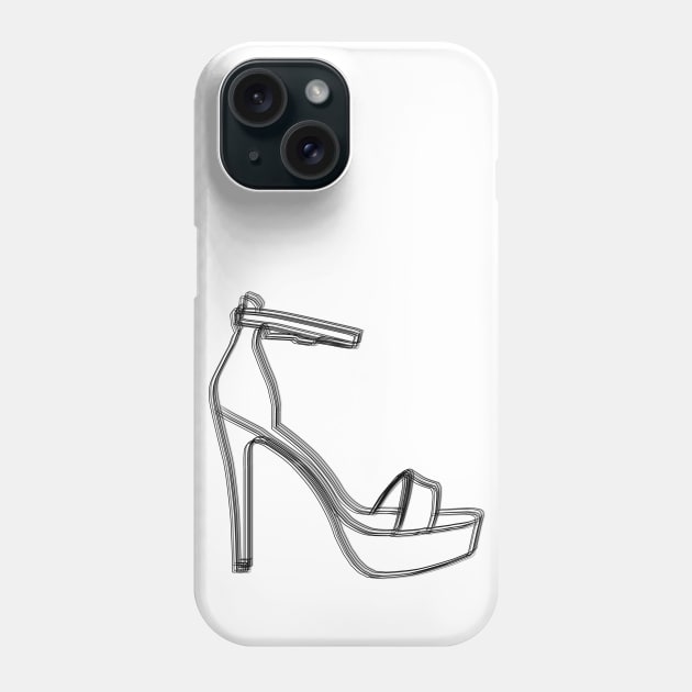 Minimalist High Heel Shoe Drawing Phone Case by Raimondi