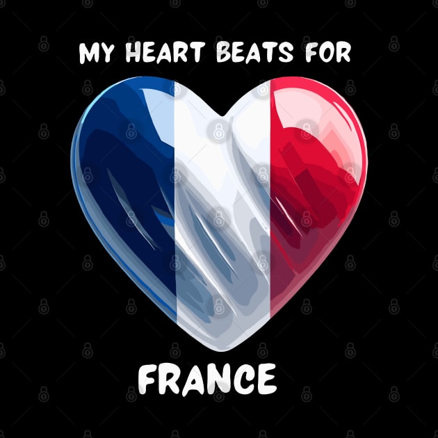 My Heart Beats For France Flag by Graceful Designs