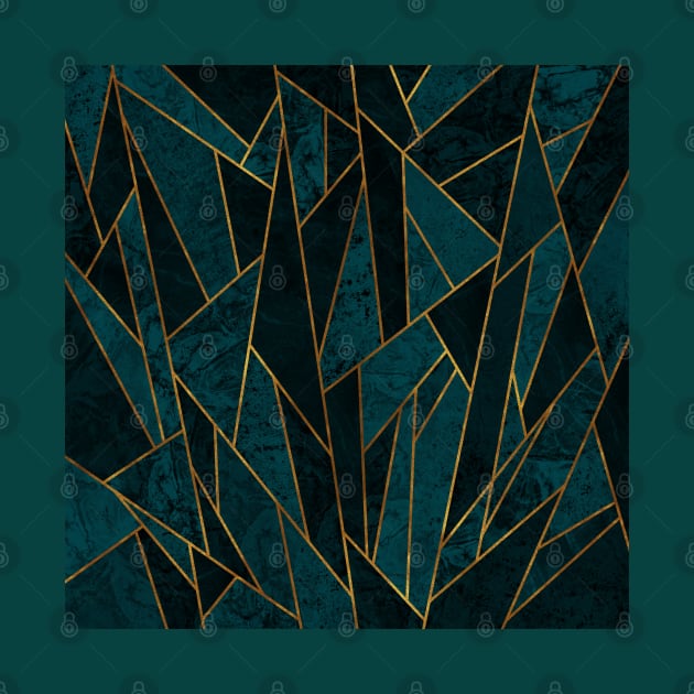 Shattered Teal and Turquoise Mosaic by Ambience Art