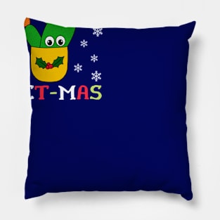 Merry Cact Mas - Opuntia Microdasys Cactus In Christmas Holly Pot Pillow