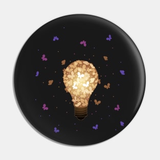 Glowing butterflies in a light bulb Pin