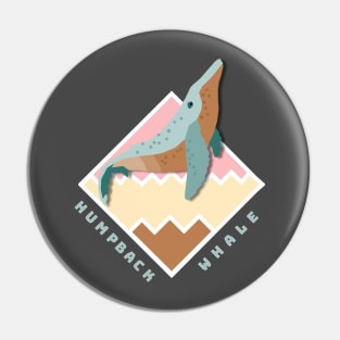 Humpback Whale Retro Design Pin