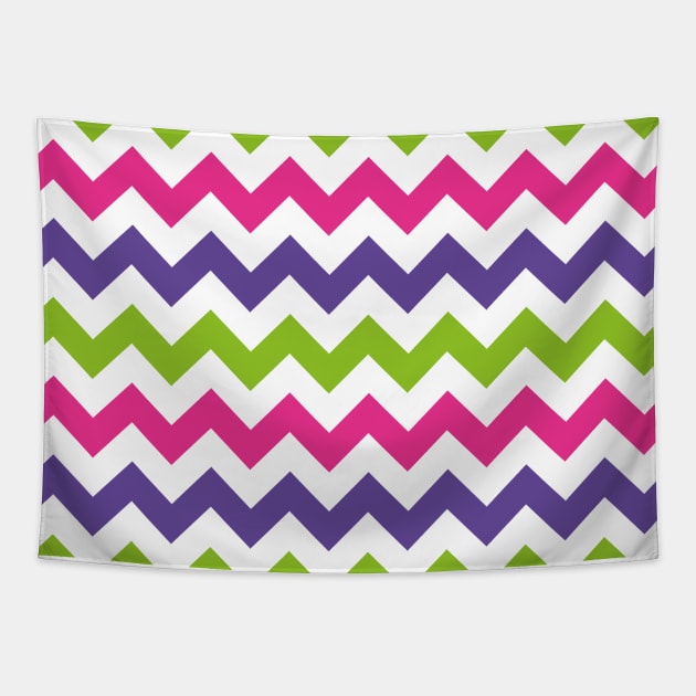 Chevron pattern - bold and neon Tapestry by MeowOrNever