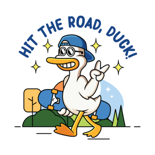 hit the road duck! : proudly walking duck holding a skateboard T-Shirt