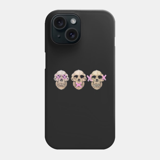 See no Speak no Hear no Phone Case by fromthemindof