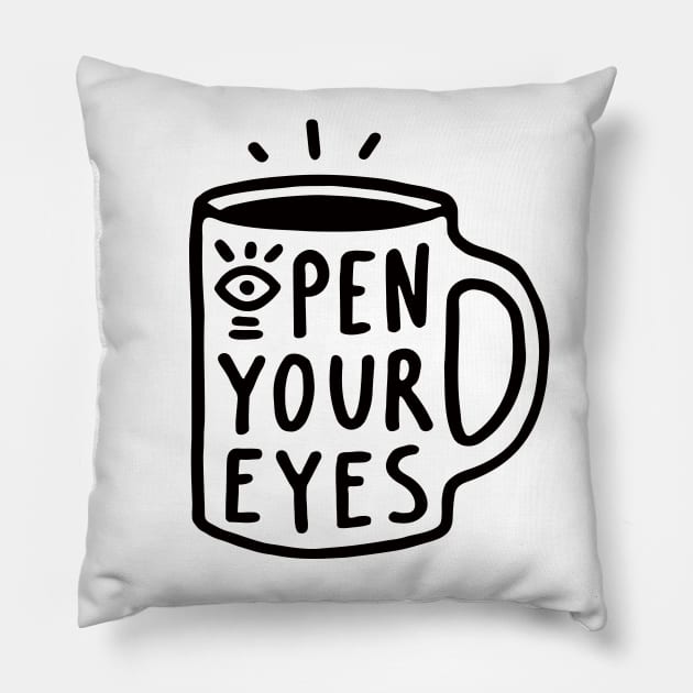 Open Your Eyes Pillow by MidnightCoffee