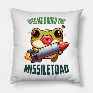 Kiss Me Under The MissileToad Illustration Pillow