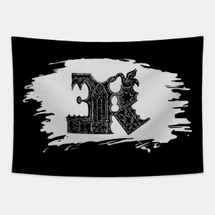 Gothic letter K– Alphabet typography Tapestry