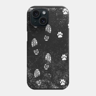 We never walk alone - Dog paws and owner path tshirt Phone Case