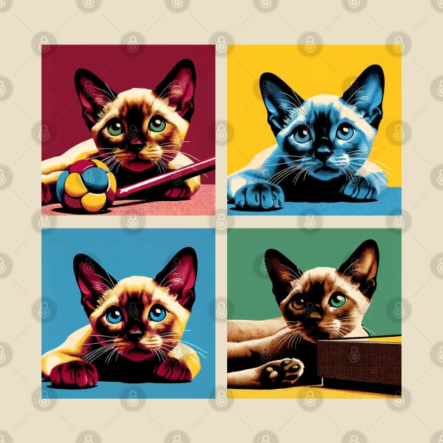 Burmese Cat Pop Art - Cute Kitties by PawPopArt