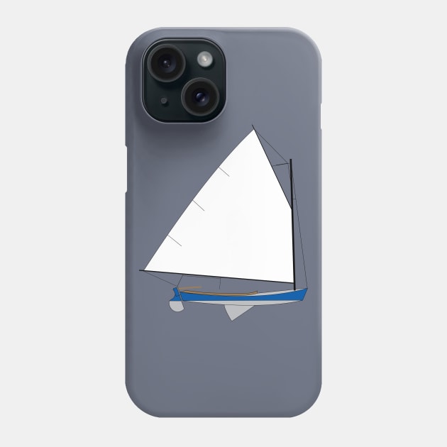 Cotuit Skiff Sailboat - Dark Blue Phone Case by CHBB