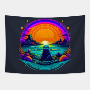 Tropical Island Seal Tapestry