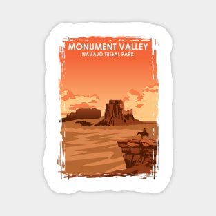 Monument Valley Vintage Minimal Retro Travel Poster Magnet