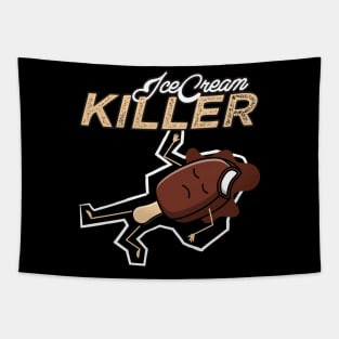 Funny Ice Cream Killer Scene Tapestry