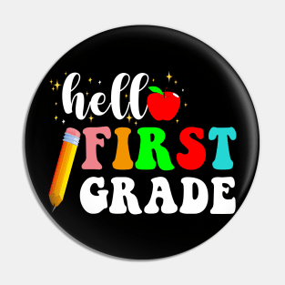 Hello First Grade Team 1st Grade Back to School Teacher Kids Pin