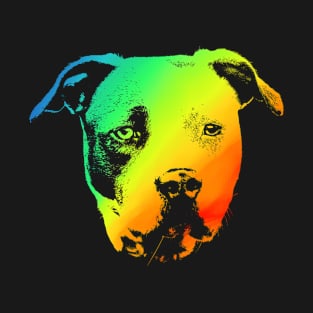 American Pit Bull Terrier Lover Colorful Rainbow Style T-Shirt