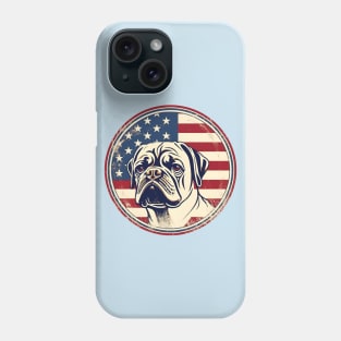 Pug dog on a vintage distressed American flag Phone Case