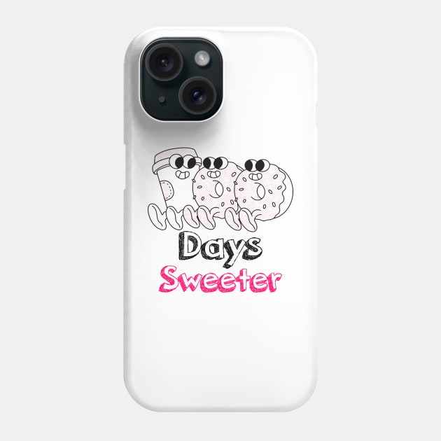 100 Days Sweeter - Cute Donuts Phone Case by HAPPY GIFTS K