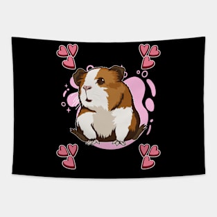 Pink Heart Design Guinea Pig Tapestry