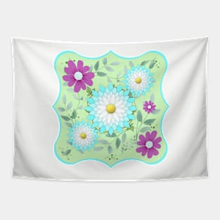 FLORAL PRINT SHOWER CURTAIN | Mothers Day Gift Ideas | Purple Blue and White Teal Flowers Tapestry