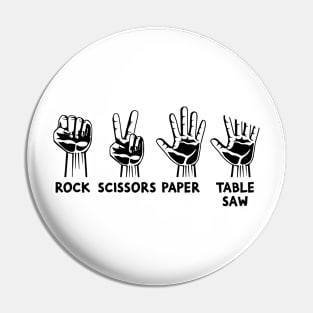 Carpenters Rock Paper Scissor Table Saw Pin