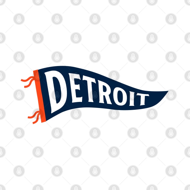 Detroit Pennant - White by KFig21