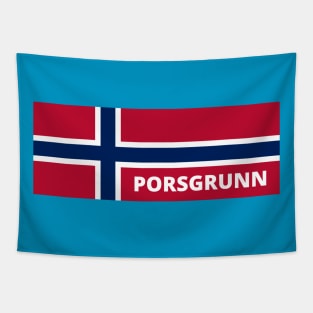 Porsgrunn City in Norwegian Flag Tapestry