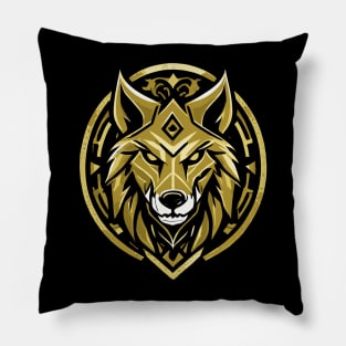 Golden Wolf v2 Pillow