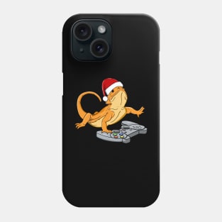 Cute Bearded Dragon Christmas Hat Video Game Phone Case